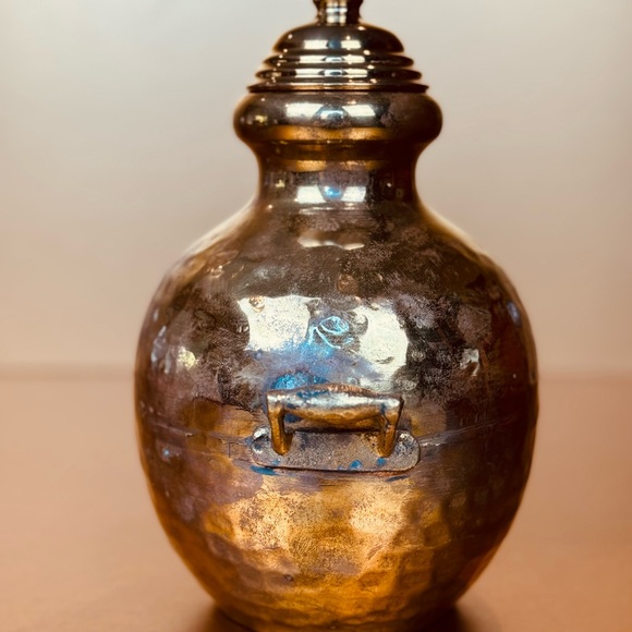 Vintage Brass Ginger Jar Vase 8” India Lid - Picture 3 of 6